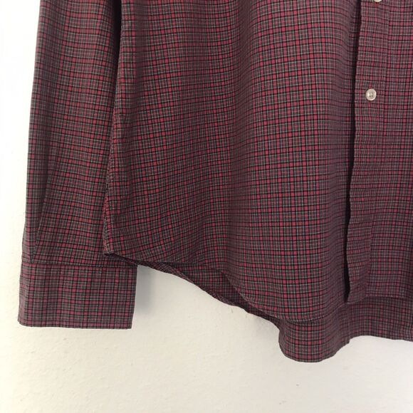 Ralph Lauren Custom Red Cotton Plaid Holiday Long Sleeve Collared Shirt 17 1/2 - Picture 3 of 9